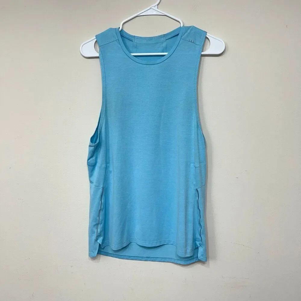 Lululemon Fast and Free Tank Small Men Heathered Hydra Blue